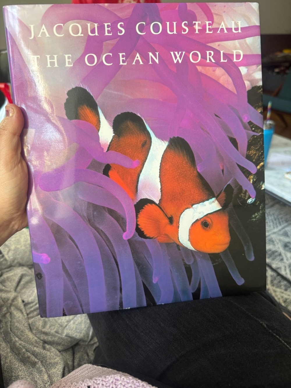 Jacques Cousteau The Ocean World Hardcover Book - Orange & Purple Cover